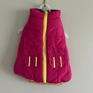 NWT | Top Paw Pink with Yellow trim Puffer Dog Jacket | Size Medium